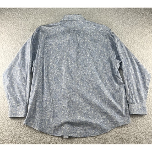Roundtree & Yorke Mens Paisley Button Up Shirt Size XL Long Sleeve - Picture 6 of 8